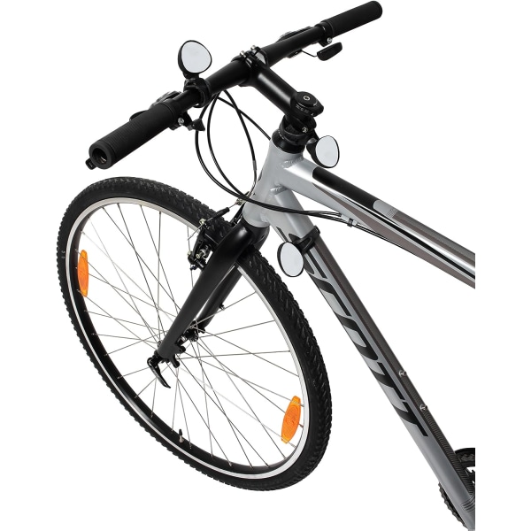 Universal MTB og racercykel spejl - Ubruddeligt og vendbart - Clip-on styr, frempind, forgaffel, overrør, unisex, voksen, cykling, sort, 5,4 cm x 4,4 cm,