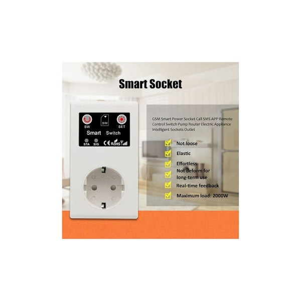 Intelligent WiFi Intelligent Pickle Kompatibel med fjernstyrt GSM Power offset-kontakter med temperatursensor