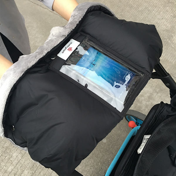 Fleece-rattaat lastenvaunuihin, talviset pakkassuojahanskat rattaille, juoksurattaisiin, vedenpitävät ja lämpimät lahjat vanhemmille ja hoitajille (musta)