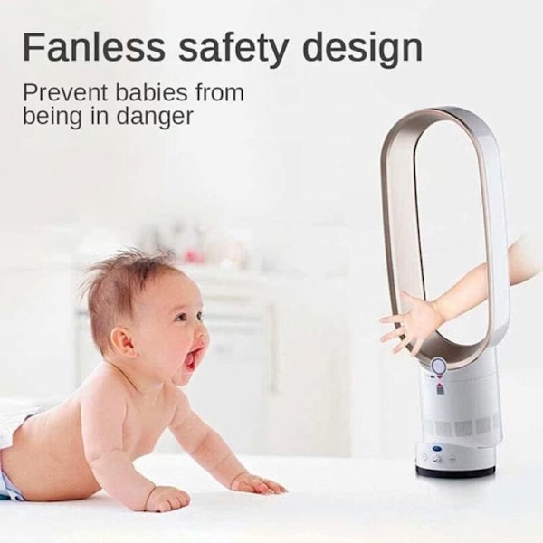 16 tommer tårnventilator, bladløs ventilator med 0,5-2 timers timer, komfortabel naturlig køleventilator til hjemmet, kontoret og soveværelset, pi