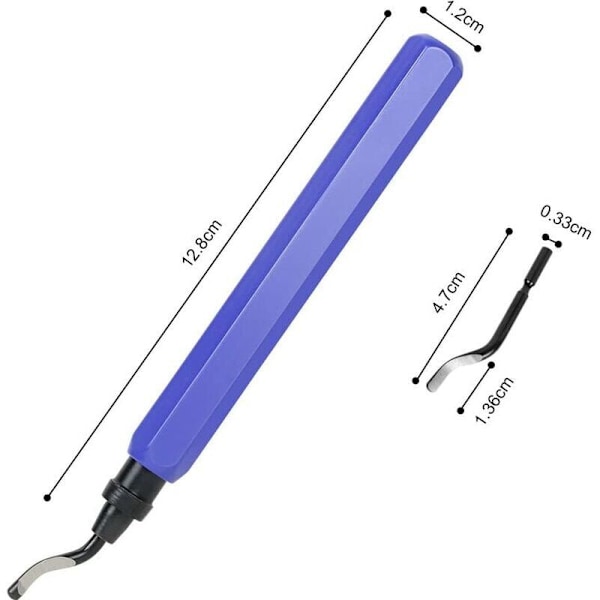 Manuelt avgratingsverktøy, 1 metallhåndtak + 1 BS1010 HSS-blader 360° roterende metallavgratingsblader for 3D-printing av rør, plast, aluminium, kobber, PVC