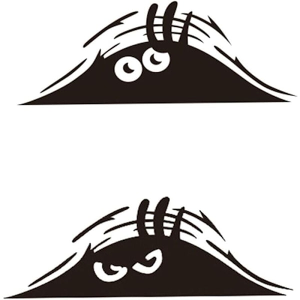 Tecknad Rolig Tittande Monster Vinyl Klistermärke, Tittande Monster Vänliga Ögon Tittande Tomte Tomte Dekal Vattentät Leende och Arg Noir Klistermärke - 2 Stycken