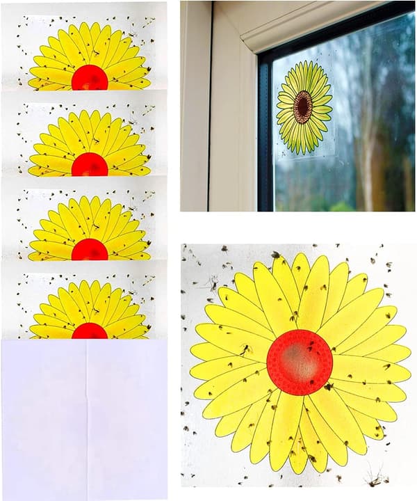Solsikke Vindus Klistremerker 16 Pakk