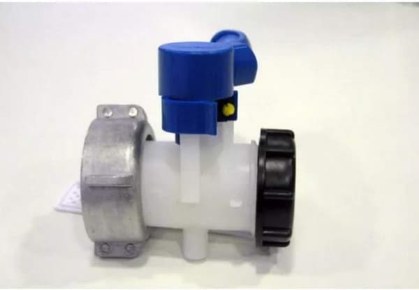 Multitanks - 2 tuuman perhosventtiili 62 mm mutterilla 1000 litran IBC-säiliölle - S60x6