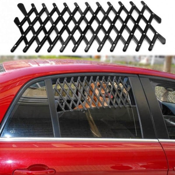 Pet Window Retractable Fence (Large 24.3*16.9*1.2CM),Pet Caravan Rear Window,Vent Guard,Universal Adjustable Safety Latch Retractable Fence