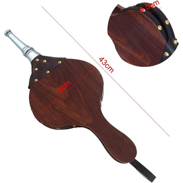 43 cm brun manuell pipebelg for raskere opptenning av kullgrill, bål (svart)