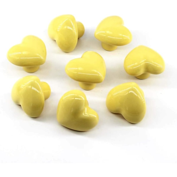 8 Pièces Poignee de Meuble(jaune), 40 mm Bouton de Porte Ceramiq