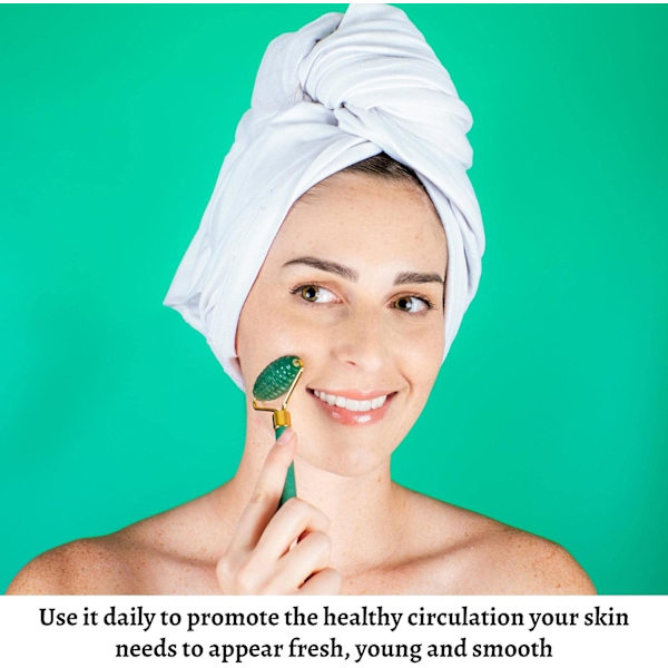 4 i 1 Set Jade Ansiktsmassage och Gua Sha Rollers, Grön Jade Roller med Ögonmassagerare, Jade Sten Ansikte Gua Sha, F Massager