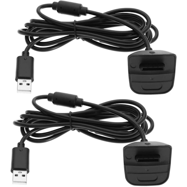 2 kpl USB-latauskaapelin korvaava kaapeli, yhteensopiva Xbox 360 -ohjaimen kanssa, musta