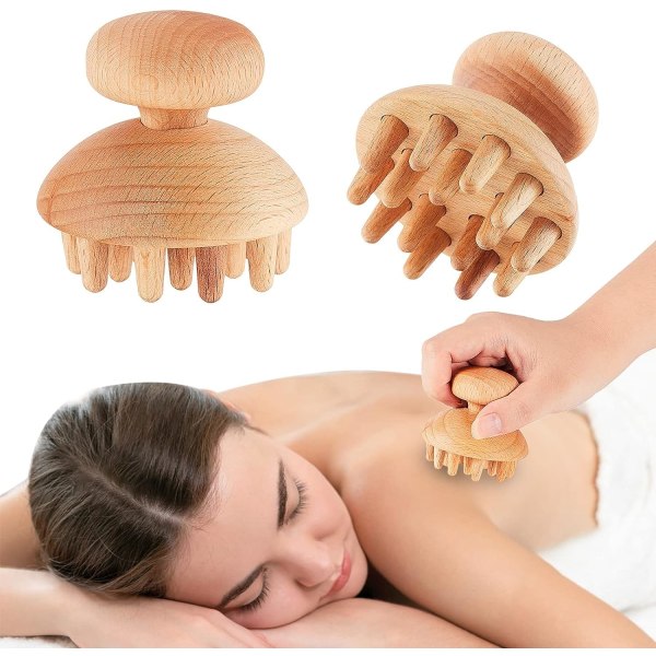 Wood Therapy Mushroom Wood Massager Wooden Massage Brush Wooden M