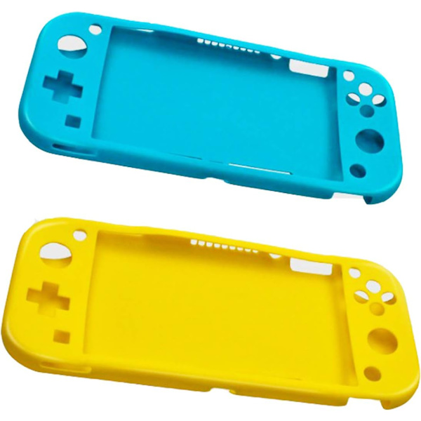 2 stk. beskyttelsescover i silikone til Switch Lite, gule og blå