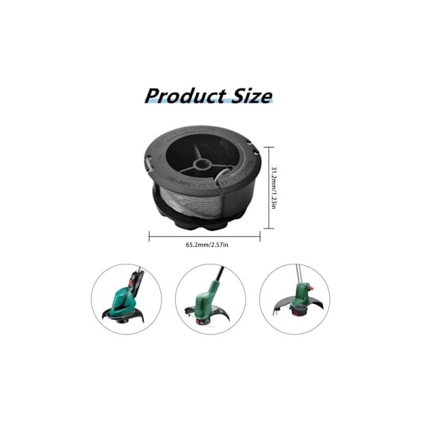 Spole x 2 + Lock x 1 Passar till BOSCH UniversalGrassCut Kanttrimmer 18 18-26 18-260 F016800570