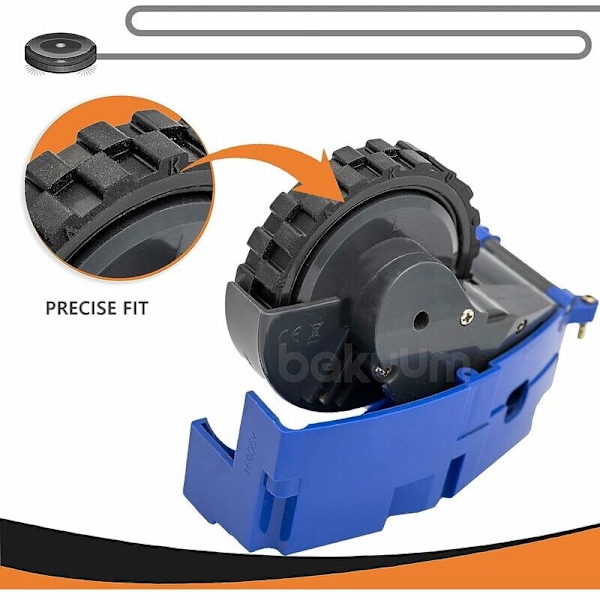 Pyöränrenkaat Irobot Roomba -sarjoille 500, 600, 700, 800 ja 900 (2 kpl) liukumattomat, erinomainen tarttuvuus ja helppo asennus (2 kpl, musta)
