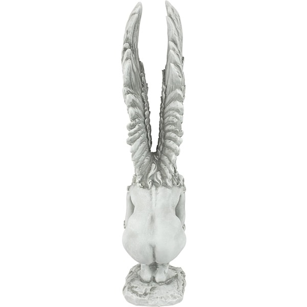 Engel Minde og Forløsning Religiøs Have Statue, Medium 24cm, Polyresin, Antik Sten
