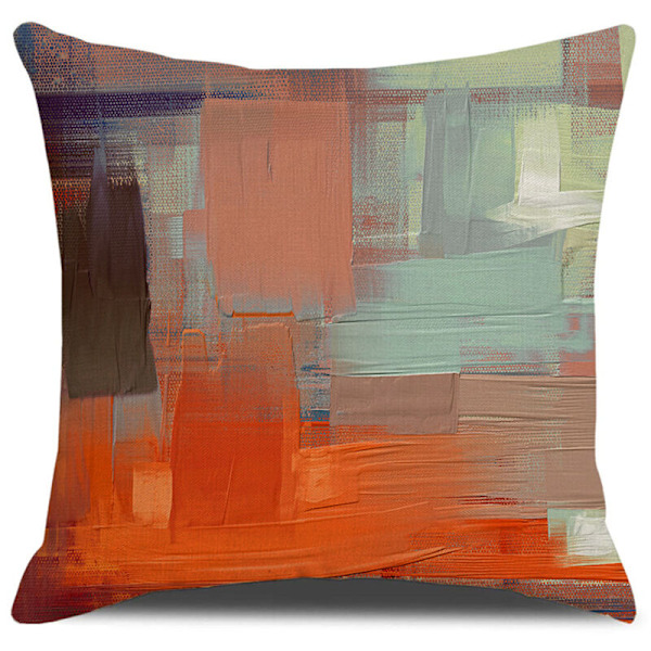 Orange Pyntepudebetræk Brændt Orange Grå Sæt med 4 Dekorative pudebetræk til Sofa Stueindretning derhjemme, 45 x 45 cm