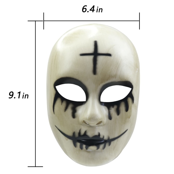 Ond Smiley Maske Horror Killer Gud Maske Halloween Film Kostume Cosplay Maske