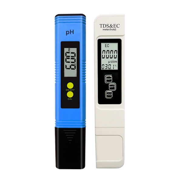 (Blå) Vattenkvalitetsmätare TDS PH EC Temperatur 4 i 1 Digital testare med LCD Test Pool skärm, Akvarium
