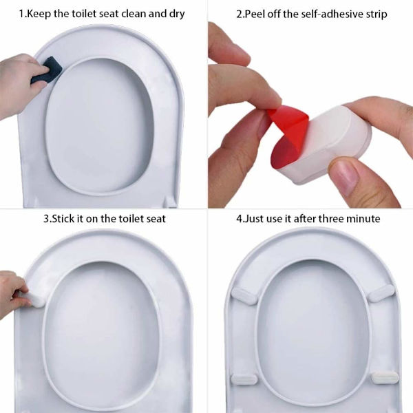 Bidet Toalettstolsskydd för Bidettillbehör med Starkt Lim Vit 4PACK