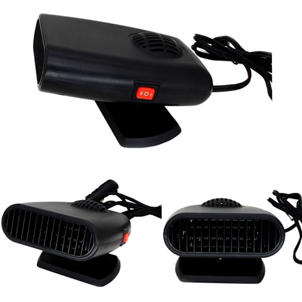 Universal bærbar bilvarmeblæser 150 W 24 V, 2 i 1 Enfect fingeraftryk 2 i 1 varme Køling Tør Belysning Rotation 360 GRADER