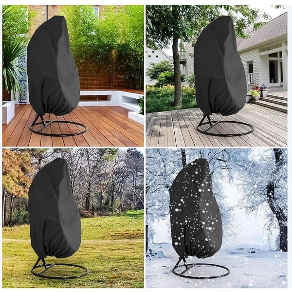 190*115cm 210D Oxford Havemøbelbetræk Vandtæt Støvsikker Stor Flet Rattan Heavy Duty Swing Cocoon Stolbetræk