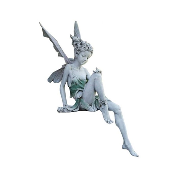 1 stk. Siddende Fe Statue Resin Have Ornament Håndværk Gårdhave Landskabsdekoration