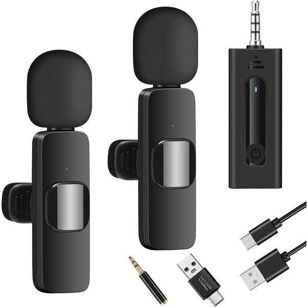 Trådløs mikrofon til kamera/computer/MacBook/telefon, professionel lavalier-mikrofon til videooptagelse, Youtube, vlog, tiktok, in