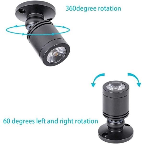 10 x LED mini indbygningsspots, 1W LED mini spotlight, med driver, 85-265v [energiklasse A+] (sort, koldt lys)