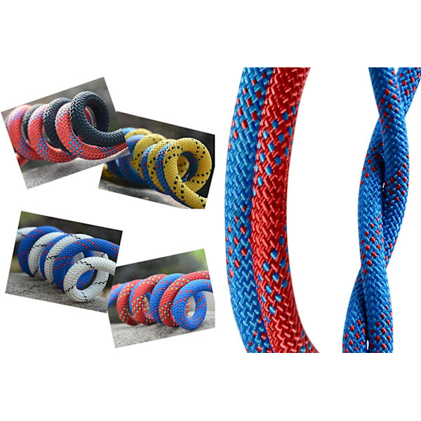Statisk sikkerhedsklatrereb 10mm 20 meter klatrereb, brandredning faldskærmsreb, flugttov, reb