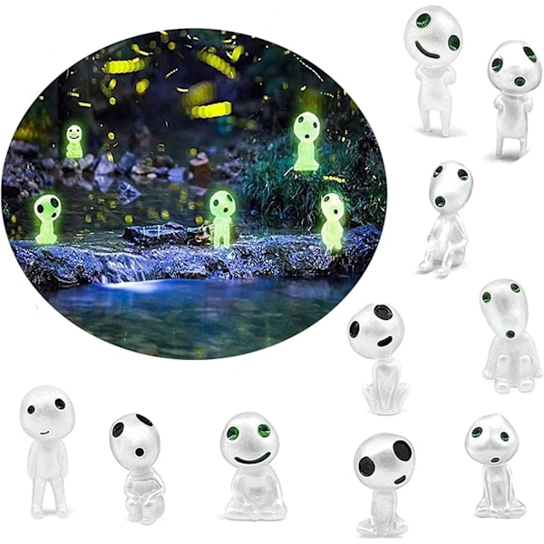 10 stk Halloween Alien Ghost Mikrolandskap Ornament Hage Sett