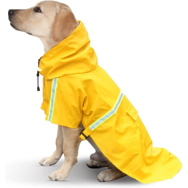 Regnjacka för hund med huva, regnjacka för hund som andas, regnjacka för husdjur, Regnponcho för valpar med reflexremsor