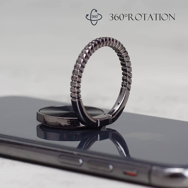 2 stk Cd Textures Mobiltelefon Ring Holder Stativ, 360 graders rotasjon