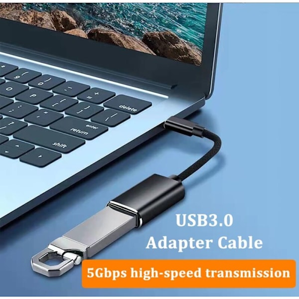 USB C til USB 3.0 Adapter, 5Gbps USB Type C Hann til USB A Hunn OTG Kabel, Kompatibel med iPhone 16 Pro Max/15 Pro Max Plus, iPad Pro, MacBook Pro/Ai