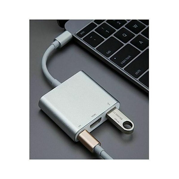 Type-C - HDMI + USB HD -kaapeli kaapeli-asema kaapelinmuunnin 3 in 1 4K