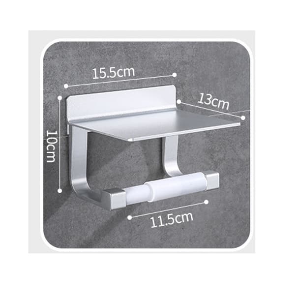 Selvklæbende toiletrulleholder i sølvmetal