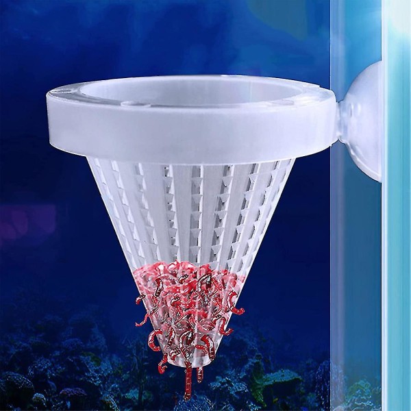 Hvid-4 stk Aquarium Live Red Worm Cone Feeder Plast Frossen Brin
