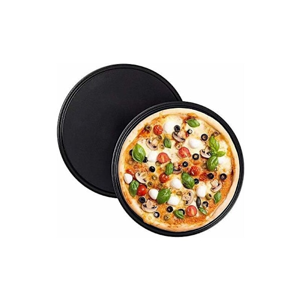 2 kpl pizzalevy, liukumaton pinnoite, pyöreä pizzalevy, tarttumaton teräksinen pizzapelti hiiligrillillä, ravintoloihin ja ruoanlaittoon