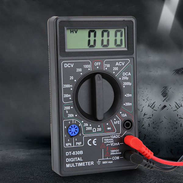 Digital Multimeter, DT-830B Multifunktionell Portabel LCD Digital Multimeter, Amperemeter Volt Ohm Tester Voltmeter Ohmmeter Meter