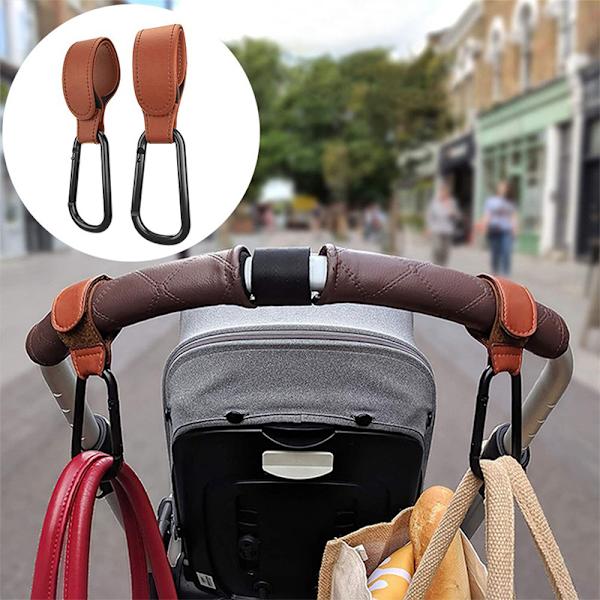 Barnvagnskrokar [2 stycken], karbinhakar för att hänga dina inköp, karbinhake för barnvagn universell karbinhake, rullstol, väskor och shoppingkassar på