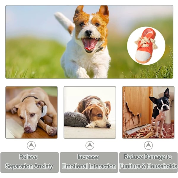 Hundleksak, hållbar hundsko leksak hund interaktiva leksaker hund pip leksak skor leksak för valp, maskintvättbar (orange)