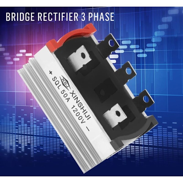 2 stk. Trefaset Diode Bro Ensretter 50 Amp 1200v Aluminium Høj Effekt Diode Bro Ensretter Trefaset