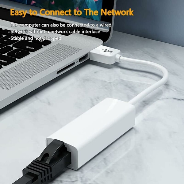 Ethernet USB-adapter, USB 2.0 till 10/100 Mbps Ethernet LAN-nätverksadapter Laptop, PC, USB till Ethernet RJ45 kompatibel med Windows 7-10, Vista/XP, Ma