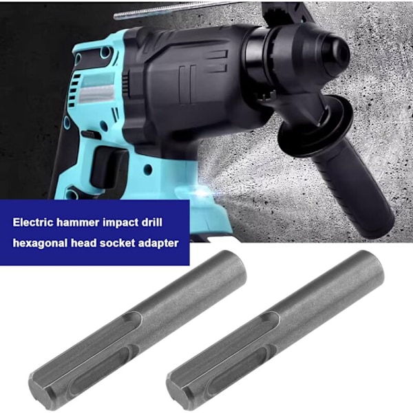 2 stycken SDS till 1/4 tum Skogsadapter till hexagonal stång stångkonverteringsverktyg Magnetisk hylsadapter för SDS 60mm hammarborrverktyg