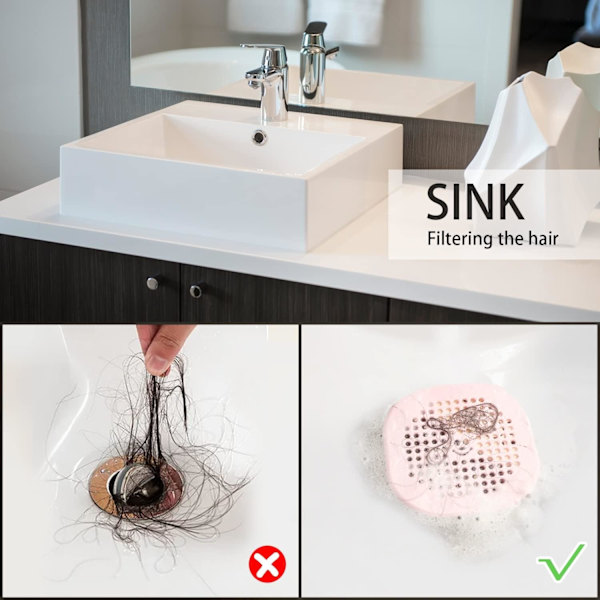 2-pack avloppsskydd i silikon, hållbart avloppsskydd för dusch och handfat