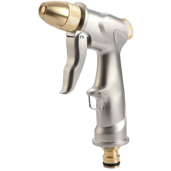 Metall vannpistol, høytrykks vannpistolsprøyte, kraftig hagevannpistol, for bilvask, vanning av planter, kjæledusj - kort