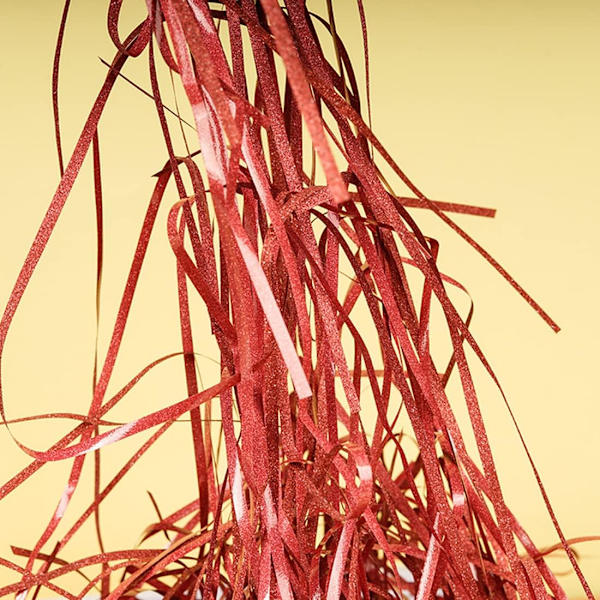 （Röd）Strimlad papper，med 2 meter ljusslinga，Silke Glitter Presentförpackning Silke Fyllnadsmaterial Blankt Raffia Dekoration Presentförpackning Present Partner Presentkorg G