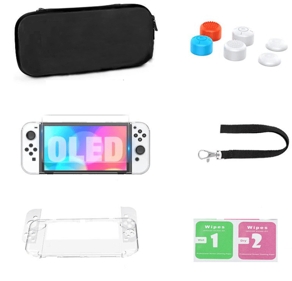 Sort anvendelig til Nintendo Switch opbevaringspose spilkonsol konsolhåndtag tilbehør beskyttende skal sæt switch cover