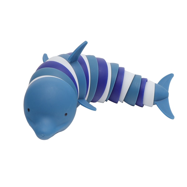 Twist-venlig leddelt delfin fidget-legetøj, fleksibelt stressaflastningslegetøj, slap af, twist frit, blå