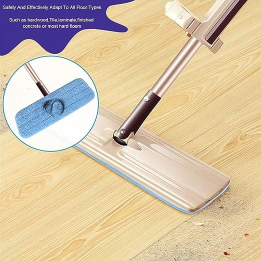 16,5\"x5,5\" (blå), 6 stk. udskiftningspuder til mopper, mikrofiber spraymop til spraymopper