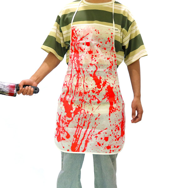 Blodforklæde Cosplay Slagterforklæde Parodi Tricky Horror Blod Håndaftryk Forklæde