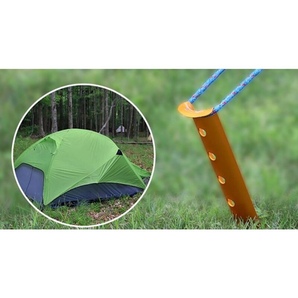 Tältpinnar i aluminiumlegering U-formade sandpinnar 31cm 6st Snöpinnar Strandcamping Vandring (Orange - U-formad - 31cm)